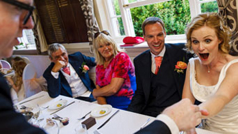 NOEL QUALTER makes a bride gasp with an iPad magic trick at her wedding