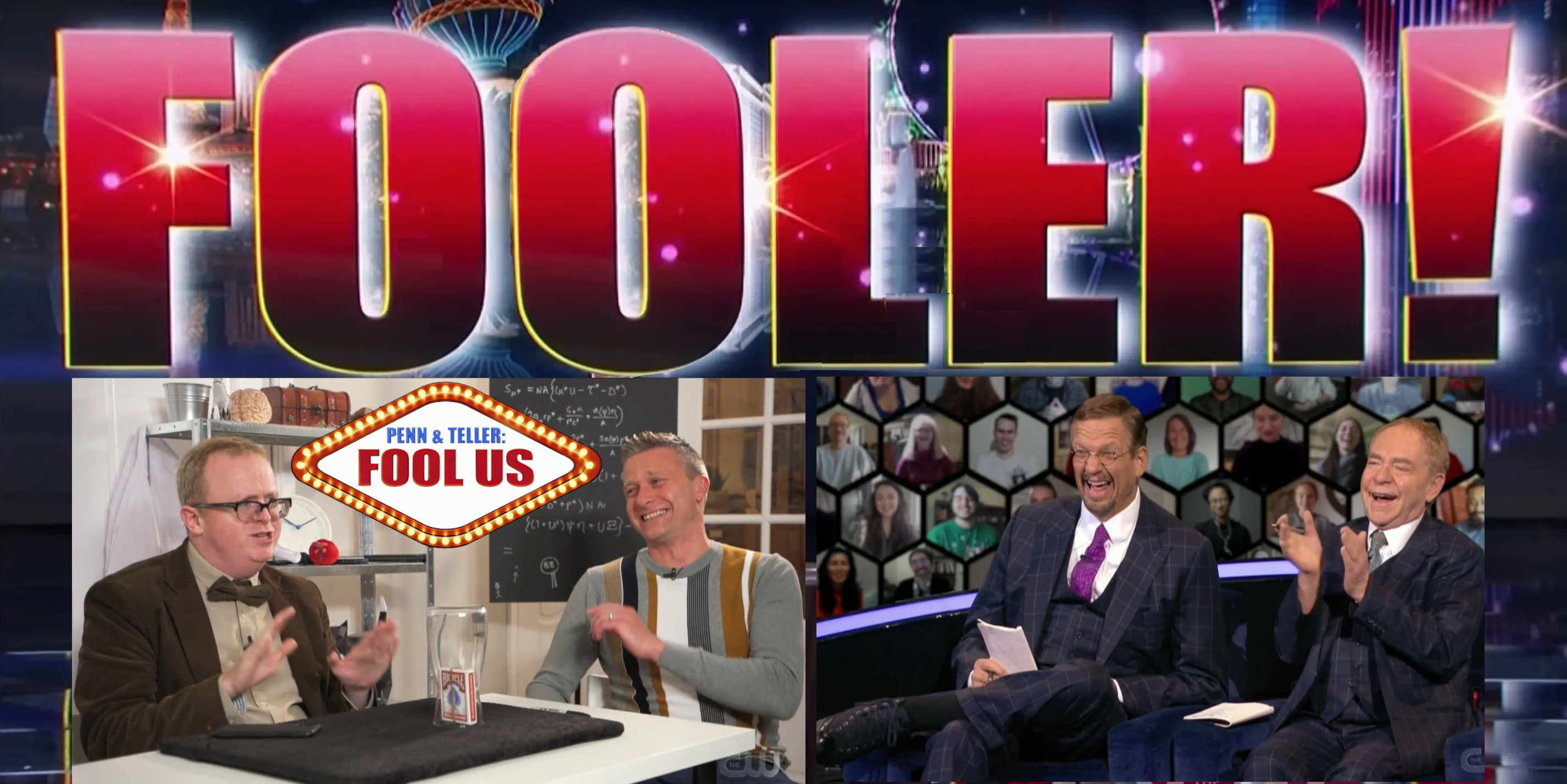 Close up magician Noel Qualter fools Penn & Teller on their hit TV show Penn & Teller Fool Us in February 2021